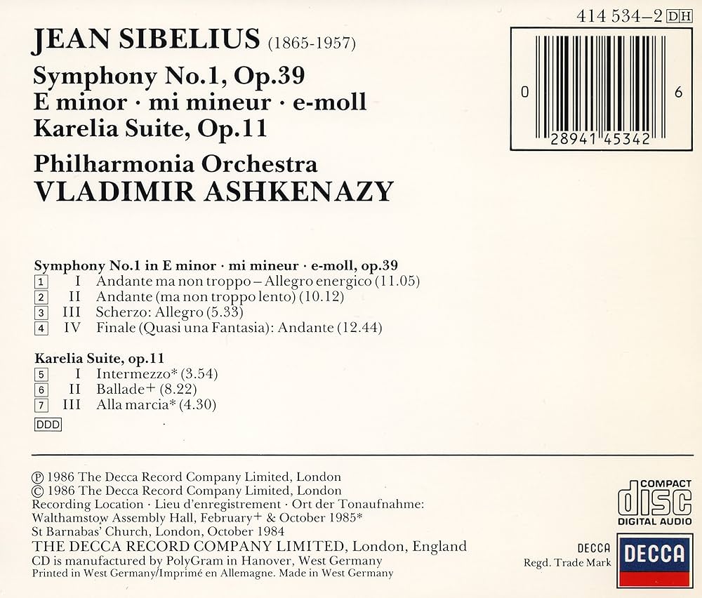 Symphony No. 1 / Karelia Suite - Amazon.com Music